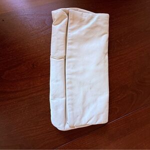 Soft Cream Fold-Over Clutch